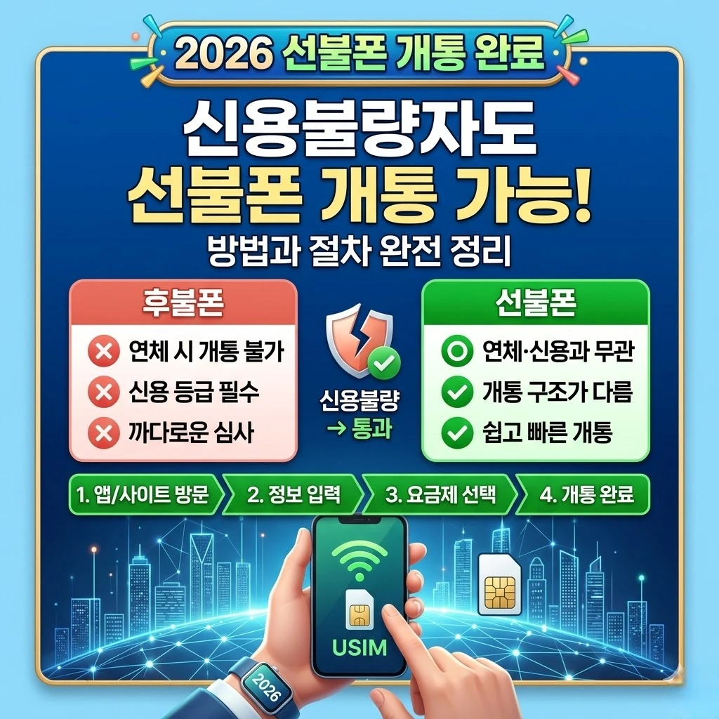 신용불량자 선불폰 개통 가능 이유 후불폰 비교 및 개통 절차 4단계 안내