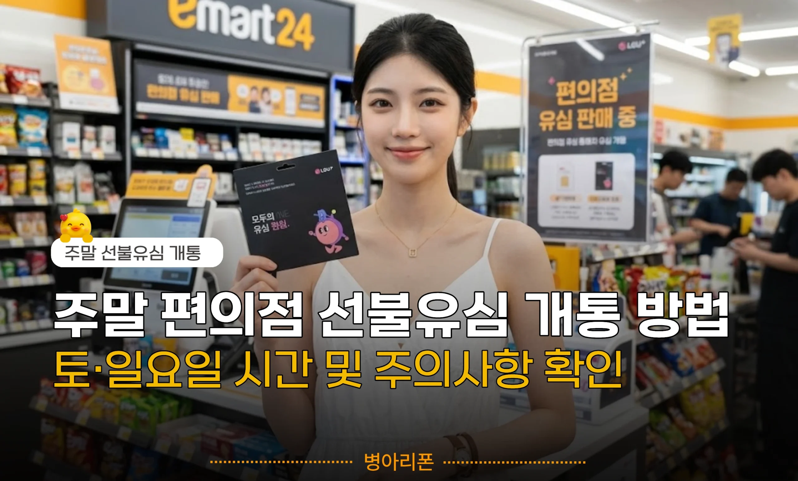 주말 및 공휴일에도 가능한 이마트24 원칩 유심 활용 선불폰 셀프 개통 방법 안내 이미지