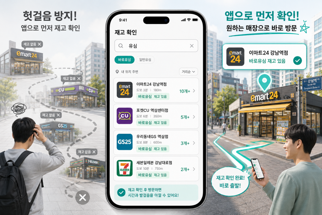 편의점 유심 구매 전 공식 앱에서 바로유심 재고를 확인하는 방법