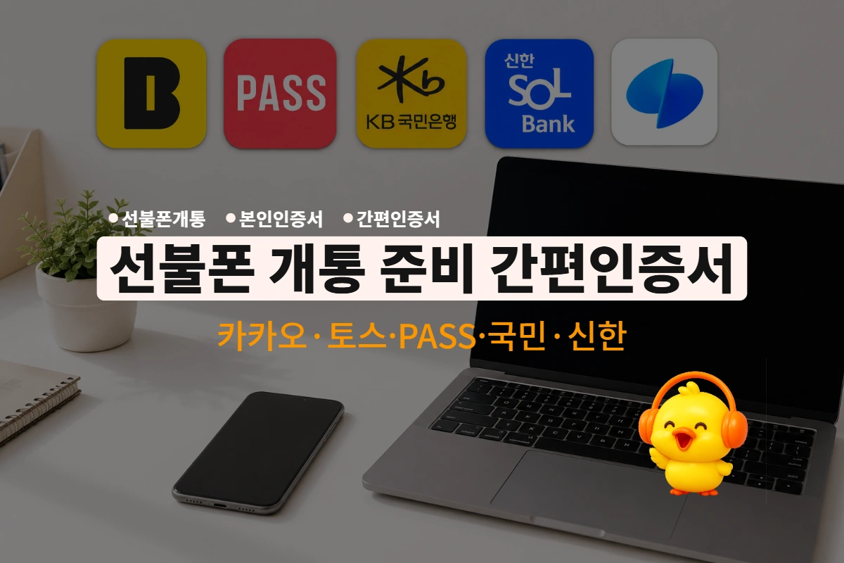 카카오·토스뱅크·PASS·국민·신한 간편인증서로 선불폰 비대면 개통하는 방법